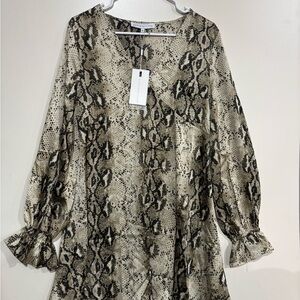 Endless Rose Snakeskin V-Neck Blouse